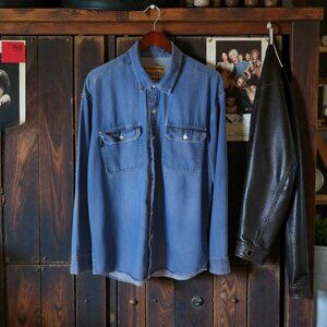 Vintage B.U.M. Equipment Denim Shirt Medium Button Up Long Sleeve 90s Jeanswear